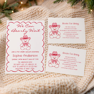 Cute Teddy Bear Baby Shower Books for Baby Enclosure Card