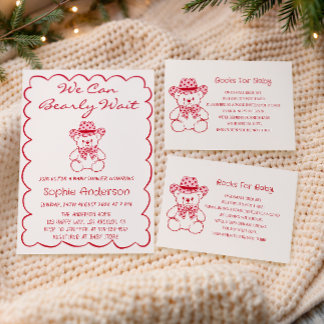 Cute Teddy Bear Baby Shower Books for Baby Enclosure Card