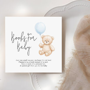 Cute Teddy Bear Baby Shower Books Request Enclosure Card