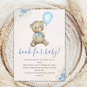 Cute Teddy bear Baby shower boy  Enclosure Card