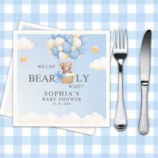 Cute Teddy bear Baby shower boy Party Napkin