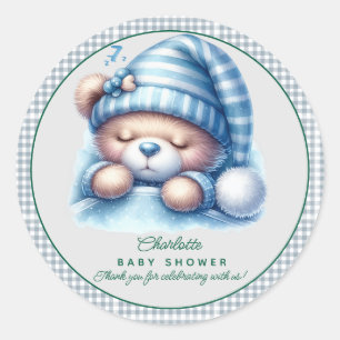 Cute Teddy Bear Baby Shower Classic Round Sticker