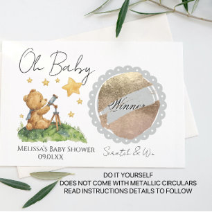 Cute Teddy Bear Baby Shower DIY Scratch Card