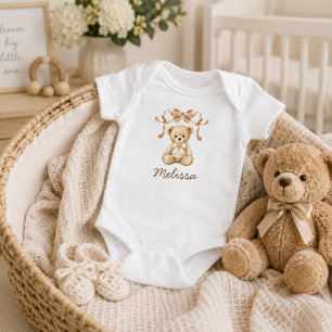 Cute Teddy Bear Baby Shower Gift Bodysuit