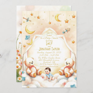 Cute Teddy Bear Baby Shower Invitation 