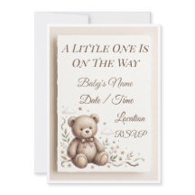Cute Teddy Bear Baby Shower Invitation