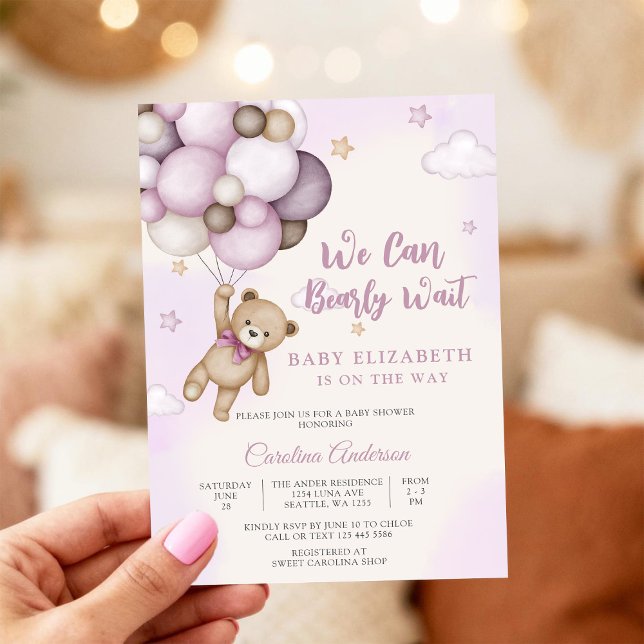 Cute Teddy Bear Baby Shower Invitation (Creator Uploaded)