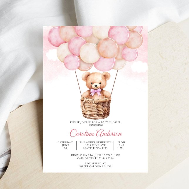 Cute Teddy Bear Baby Shower Invitation (Creator Uploaded)