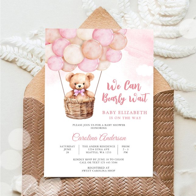 Cute Teddy Bear Baby Shower Invitation (Creator Uploaded)
