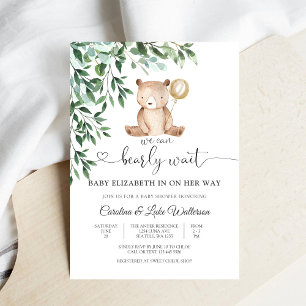 Cute Teddy Bear Baby Shower Invitation