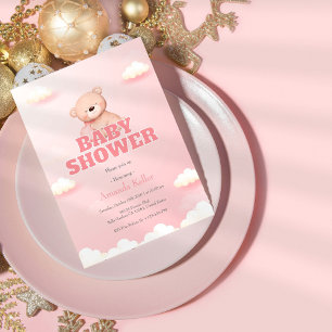 Cute Teddy Bear Baby Shower Invitation