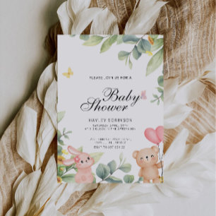 Cute Teddy Bear Baby Shower   Invitation
