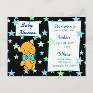 Cute Teddy Bear Baby Shower Invitation