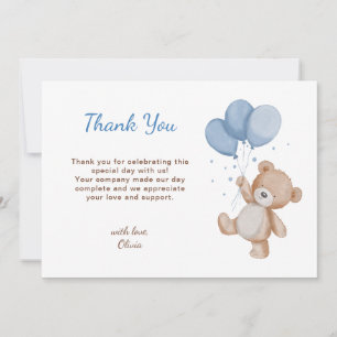 Cute Teddy Bear Baby Shower Thank You Card