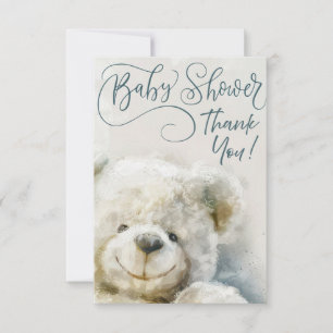 Cute Teddy Bear Baby Shower  Thank You Card