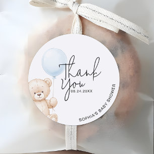 Cute Teddy Bear Baby Shower Thank You Classic Round Sticker