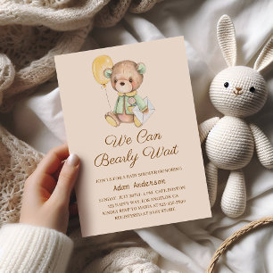 Cute Teddy Bear Baby Shower – We Can Bearly Wait Invitation