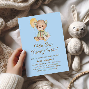 Cute Teddy Bear Baby Shower – We Can Bearly Wait  Invitation