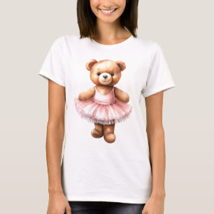 Cute teddy bear ballerina dancing ballet T-Shirt