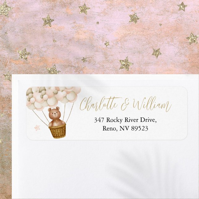 Cute Teddy Bear Balloons Return Address Label (Cute Teddy Bear Balloons Return Address Label)