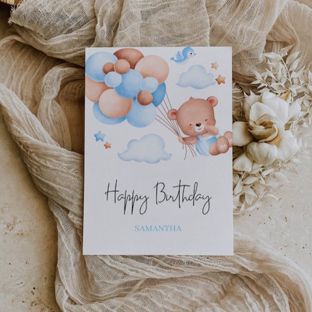 Cute Teddy Bear Birthday Card (Cute Teddy Bear Birthday Card)