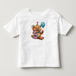 Cute Teddy Bear Birthday Celebration Toddler T-Shirt