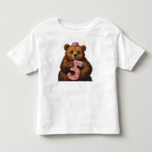 Cute Teddy Bear Birthday Celebration Toddler T-Shirt