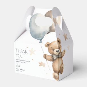 Cute Teddy Bear Boy Baby Shower Thank You Favour Favour Box