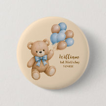 Cute Teddy Bear Boy Birthday Personalised