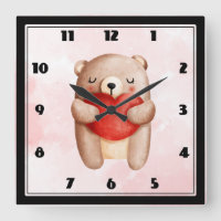 Cute Teddy Bear Carrying a Red Heart
