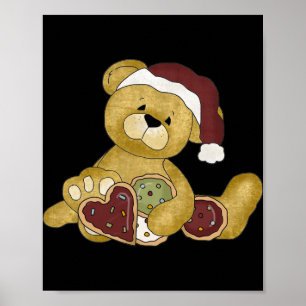 Cute Teddy Bear Christmas T Shirt Poster