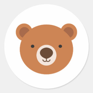 Cute teddy bear classic round sticker