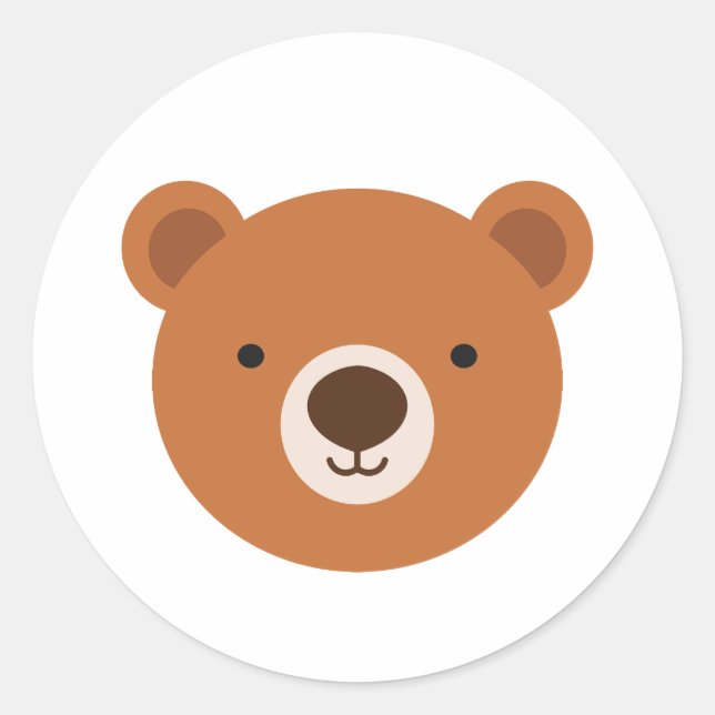 Cute teddy bear classic round sticker (Front)