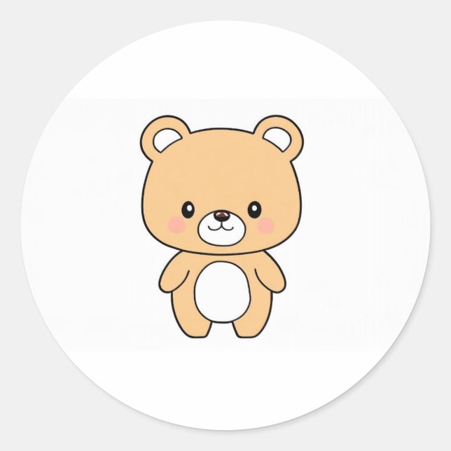 Cute Teddy Bear  Classic Round Sticker (Front)