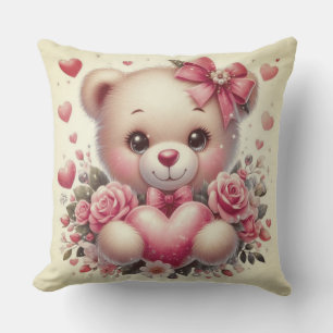 Cute Teddy Bear Clipart Throw Pillow