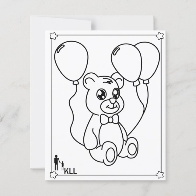 Cute teddy bear colouring (Front)