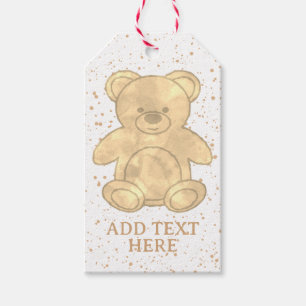Cute Teddy Bear Custom Text Gift Tags