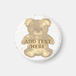 Cute Teddy Bear Custom Text Magnet