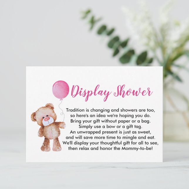 Cute Teddy Bear Display Shower Enclosure Card (Standing Front)