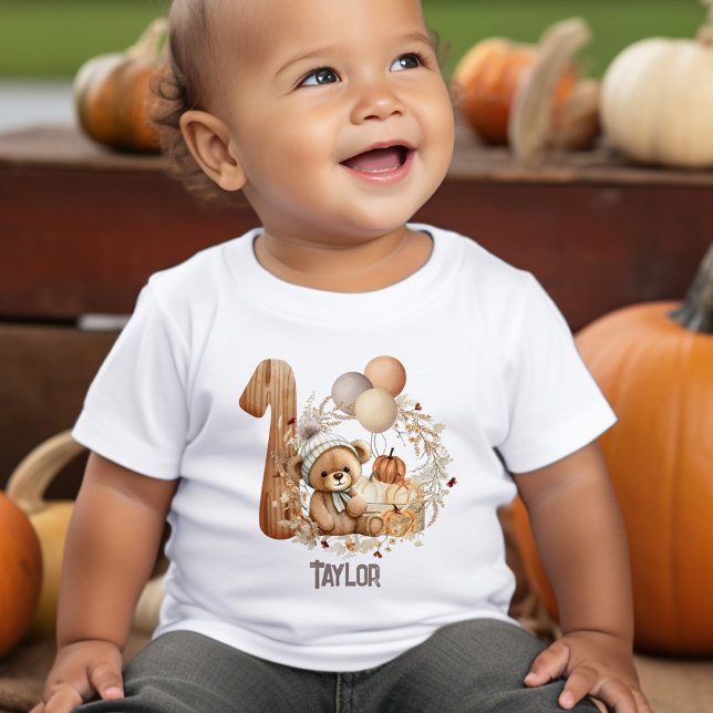 Cute Teddy Bear Fall Beary 1st Birthday T-shirt (Cute Teddy Bear Fall Beary 1st Birthday T-shirt)