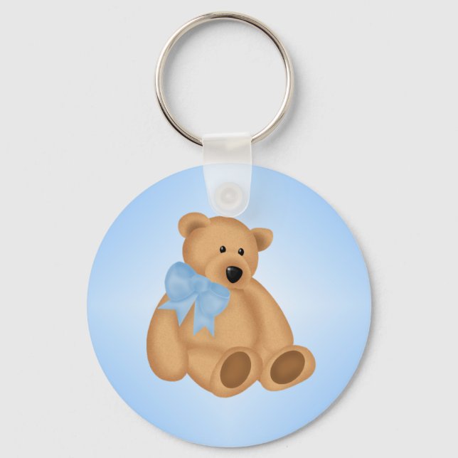 Cute Teddy Bear, For Baby Boy Key Ring (Front)