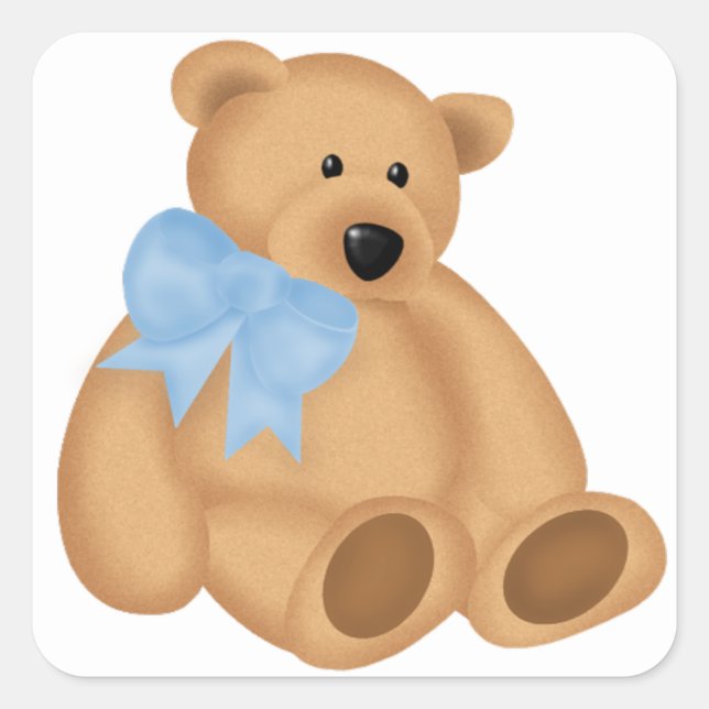 Cute Teddy Bear, For Baby Boy Square Sticker (Front)