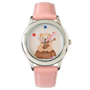 cute teddy bear girls fancy watch 