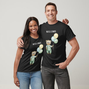 cute teddy bear green background T-Shirt