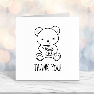Cute Teddy Bear Holding a Honey Jar Thank You Self-inking Stamp