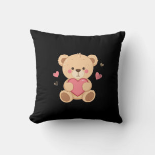 Cute Teddy Bear Holding Heart – love Cushion