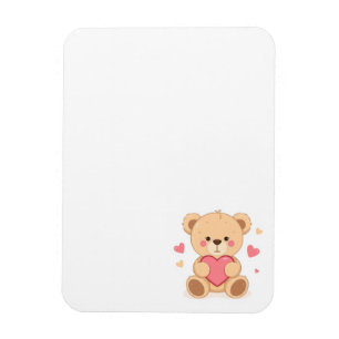 Cute Teddy Bear Holding Heart – Valentine Love Ill Magnet