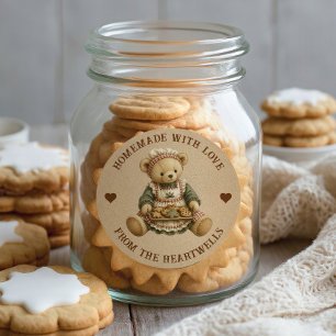 Cute Teddy Bear Homemade Cookies Holiday Classic Round Sticker