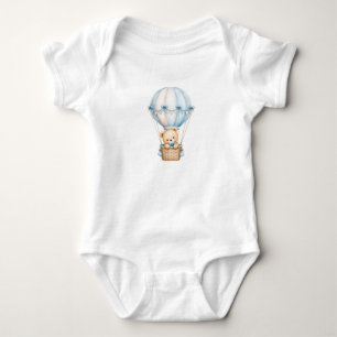 Cute Teddy Bear Hot Air Balloon Baby Bodysuit   Ad