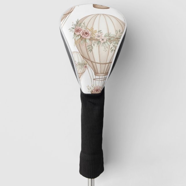 Cute Teddy Bear Hot Air Balloon Neutral Pattern 3 Golf Head Cover (Front)